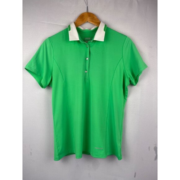Annika Cutter & Buck Womens CB DryTec 50+ Green Polo Shirt M - Picture 2 of 6